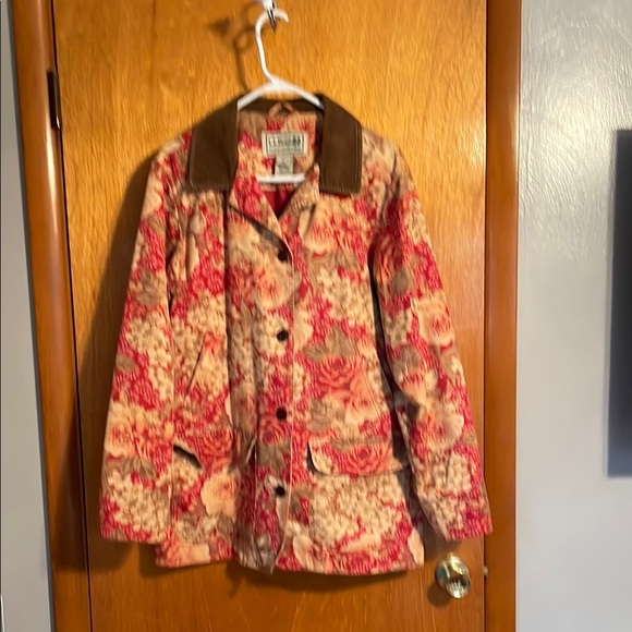 L.L. Bean Jackets & Blazers - Women's Floral Jacket with Brown Collar
